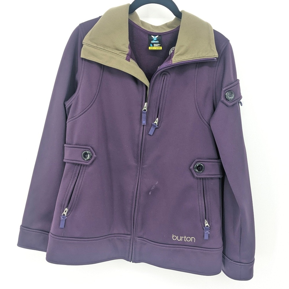 Burton DryRide Jacket Womens Large Purple Fleece Lined Snowboard Outdoor Winter